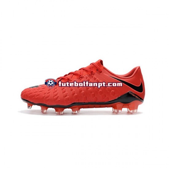 Vermelho Preto Nike Neymar HyperVenom Phantom 3 Elite FG Chuteiras de futebol