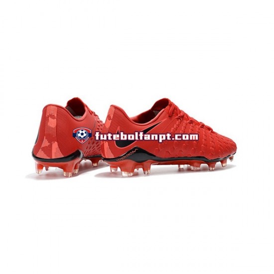 Vermelho Preto Nike Neymar HyperVenom Phantom 3 Elite FG Chuteiras de futebol