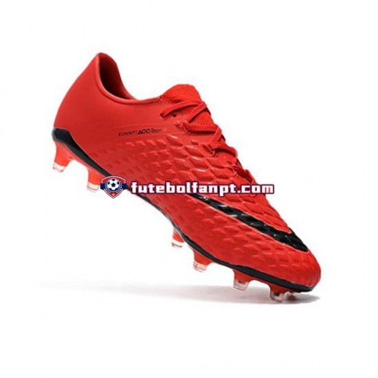 Vermelho Preto Nike Neymar HyperVenom Phantom 3 Elite FG Chuteiras de futebol