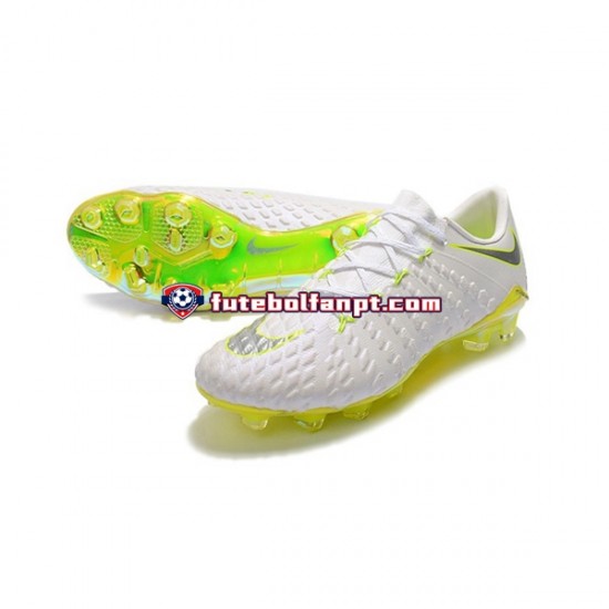 Cinza Branco Nike Neymar HyperVenom Phantom 3 Elite FG Chuteiras de futebol