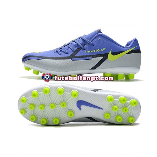 Azul Branco Verde Nike Phantom GT2 AG Chuteiras de futebol