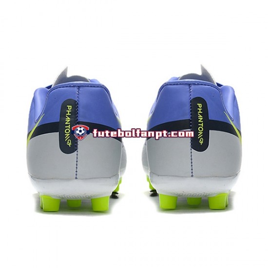 Azul Branco Verde Nike Phantom GT2 AG Chuteiras de futebol