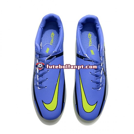 Azul Branco Verde Nike Phantom GT2 AG Chuteiras de futebol