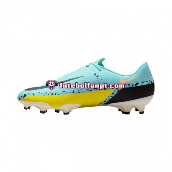 Azul Amarelo Nike Phantom GT2 Academy FGMG Lucent Chuteiras de futebol