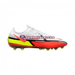 Vermelho Amarelo Branco Nike Phantom GT2 Motivation Elite AG Pro Chuteiras de futebol