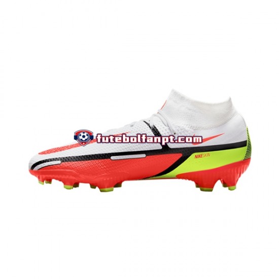 Vermelho Branco Nike Phantom GT2 Motivation Pro DF FG Chuteiras de futebol