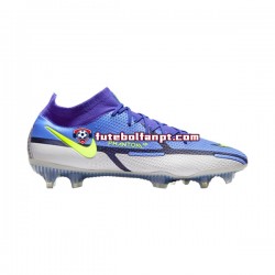 Cinza Azul Amarelo Nike Phantom GT2 Recharge Elite DF FG Chuteiras de futebol