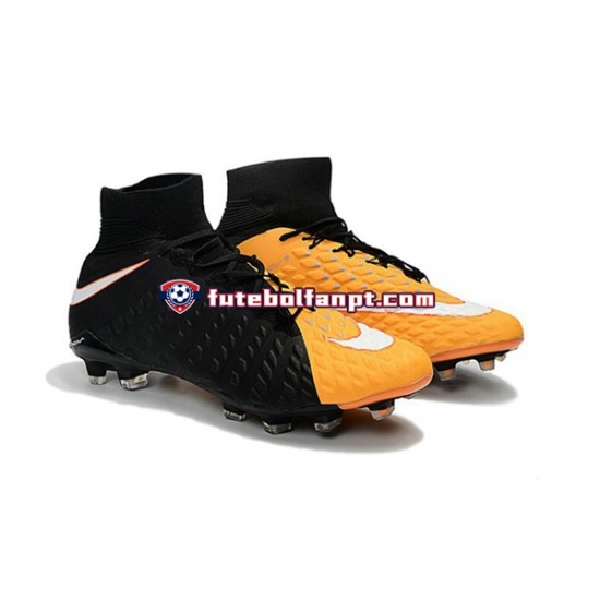 Laranja Preto Nike Phantom Hypervenom 3 Elite DF FG Chuteiras de futebol