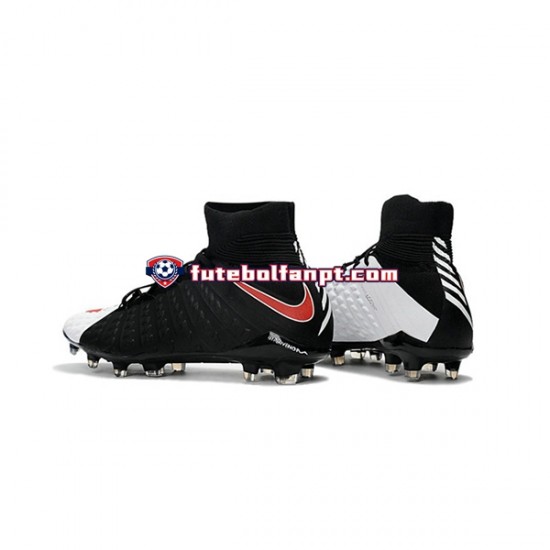 Vermelho Branco Preto Nike Phantom Hypervenom 3 Elite DF FG Chuteiras de futebol