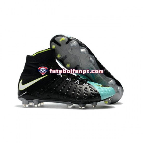 Azul Preto Nike Phantom Hypervenom 3 Elite DF FG Chuteiras de futebol