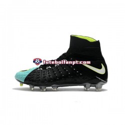 Azul Preto Nike Phantom Hypervenom 3 Elite DF FG Chuteiras de futebol