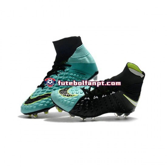 Azul Preto Nike Phantom Hypervenom 3 Elite DF FG Chuteiras de futebol