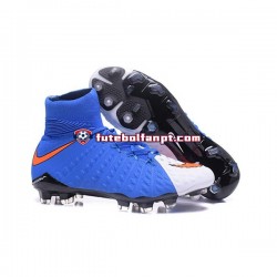 Vermelho Azul Branco Nike Phantom Hypervenom 3 Elite DF FG Chuteiras de futebol