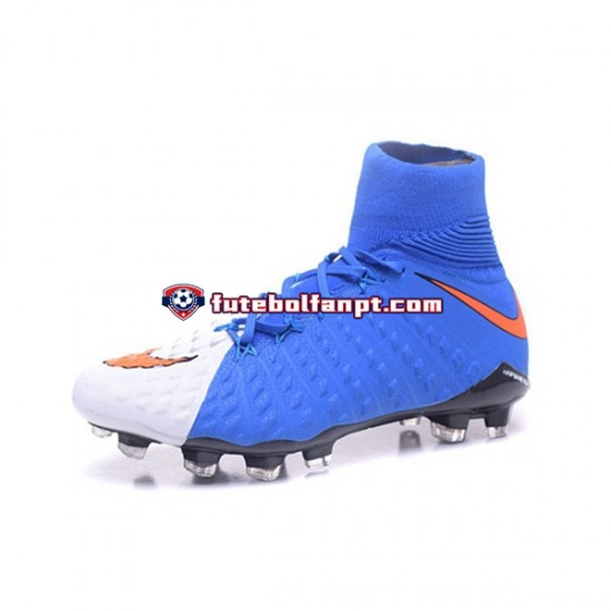 Vermelho Azul Branco Nike Phantom Hypervenom 3 Elite DF FG Chuteiras de futebol