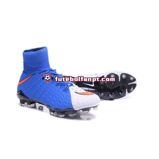 Vermelho Azul Branco Nike Phantom Hypervenom 3 Elite DF FG Chuteiras de futebol