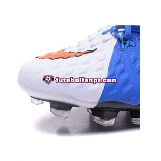 Vermelho Azul Branco Nike Phantom Hypervenom 3 Elite DF FG Chuteiras de futebol