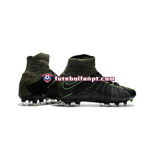 Cinza Preto Nike Phantom Hypervenom 3 Elite DF FG Chuteiras de futebol