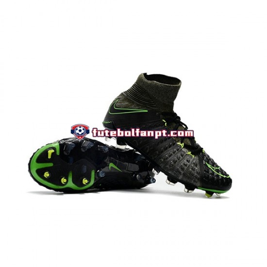 Cinza Preto Nike Phantom Hypervenom 3 Elite DF FG Chuteiras de futebol