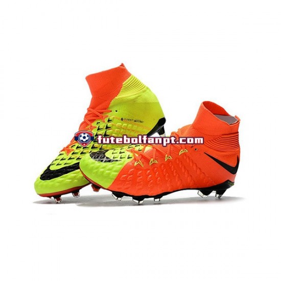 Laranja Amarelo Nike Phantom Hypervenom 3 Elite DF FG Chuteiras de futebol