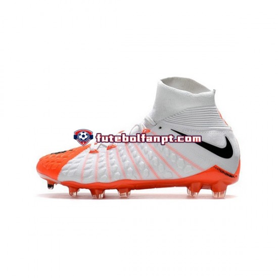 Laranja Branco Nike Phantom Hypervenom 3 Elite DF FG Chuteiras de futebol