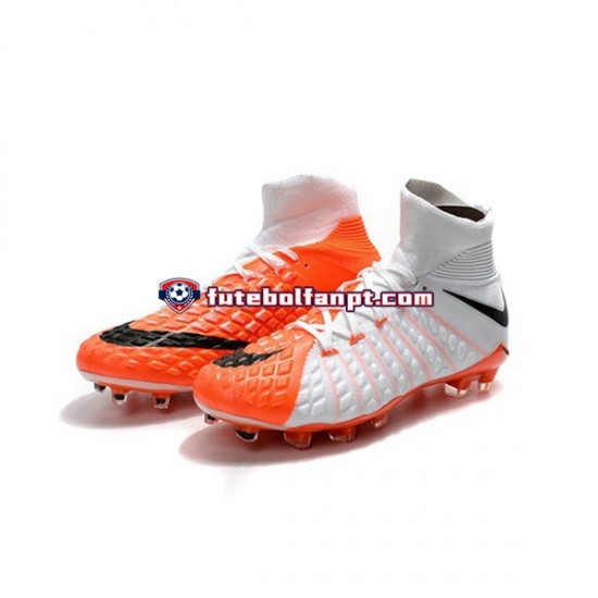 Laranja Branco Nike Phantom Hypervenom 3 Elite DF FG Chuteiras de futebol