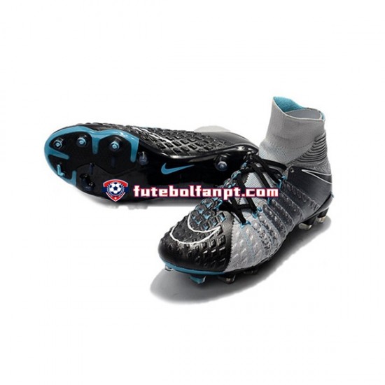 Cinza Preto Nike Phantom Hypervenom III Elite DF FG Chuteiras de futebol