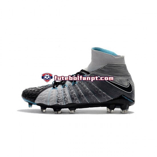 Cinza Preto Nike Phantom Hypervenom III Elite DF FG Chuteiras de futebol