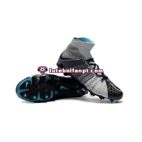 Cinza Preto Nike Phantom Hypervenom III Elite DF FG Chuteiras de futebol