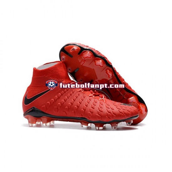 Vermelho Preto Nike Phantom Hypervenom III Elite DF FG Chuteiras de futebol