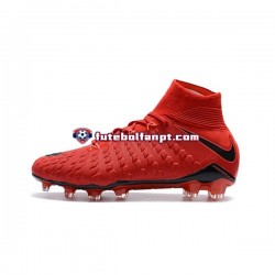 Vermelho Preto Nike Phantom Hypervenom III Elite DF FG Chuteiras de futebol