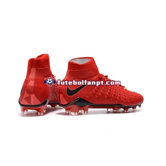 Vermelho Preto Nike Phantom Hypervenom III Elite DF FG Chuteiras de futebol