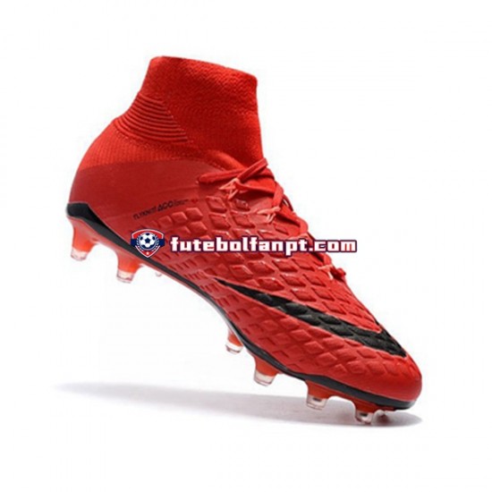 Vermelho Preto Nike Phantom Hypervenom III Elite DF FG Chuteiras de futebol