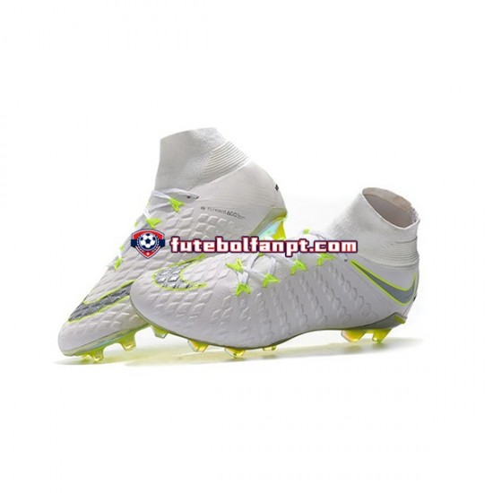 Cinza Branco Nike Phantom Hypervenom III Elite DF FG Chuteiras de futebol