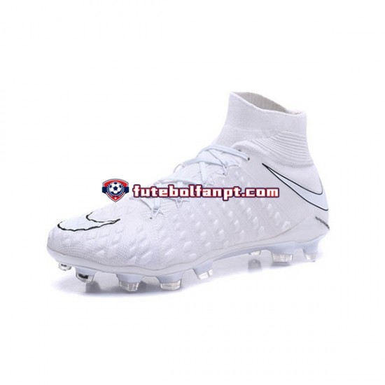 Branco Nike Phantom Hypervenom III Elite DF FG Chuteiras de futebol