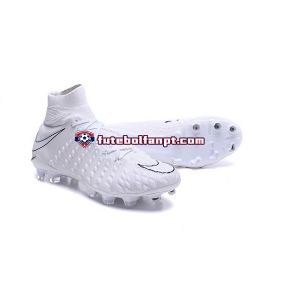 Branco Nike Phantom Hypervenom III Elite DF FG Chuteiras de futebol