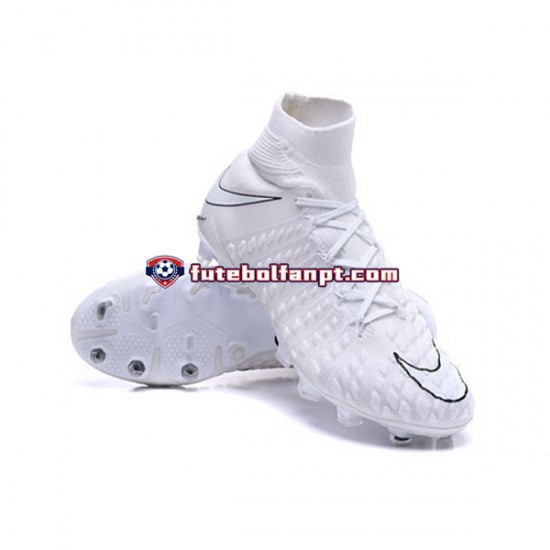 Branco Nike Phantom Hypervenom III Elite DF FG Chuteiras de futebol