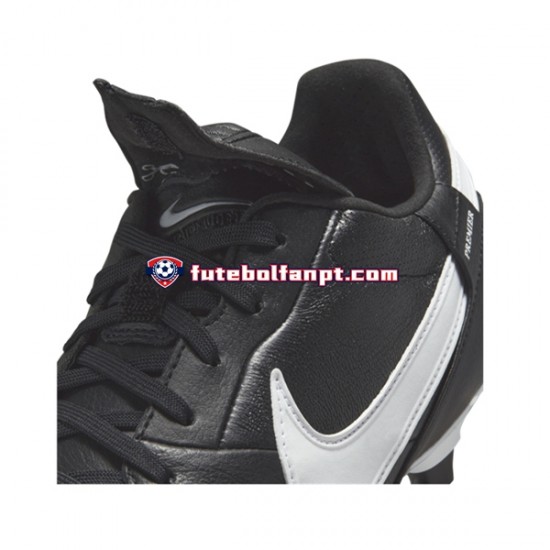 Branco Preto Nike Premier III FG Chuteiras de futebol