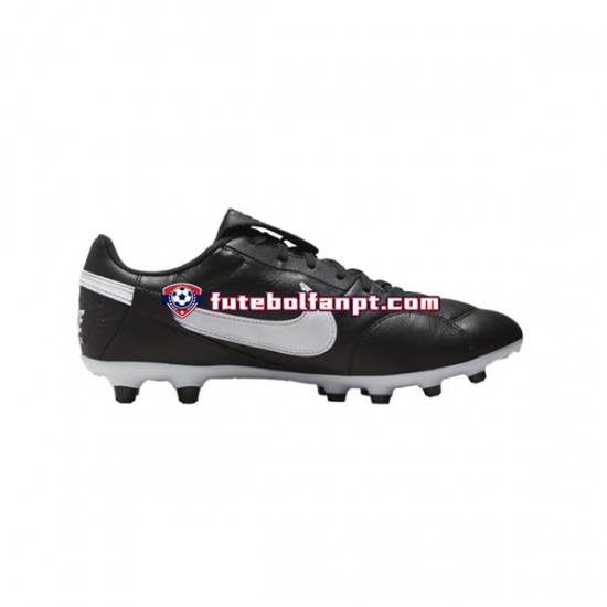 Branco Preto Nike Premier III FG Chuteiras de futebol