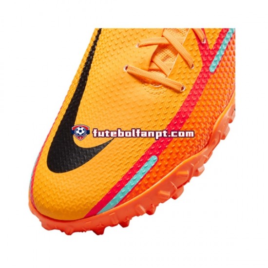 Laranja Nike React Phantom GT2 Blueprint Pro TF Chuteiras de futebol