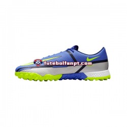 Cinza Azul Amarelo Nike React Phantom GT2 Recharge Pro TF Chuteiras de futebol