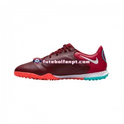 Vermelho Nike React Tiempo Legend IX Blueprint Pro TF Chuteiras de futebol