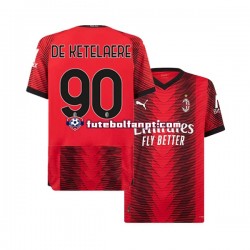 Camisola Principal AC Milan Charles De Ketelaere 90 Época 2023/2024 Manga Curta ,Homem