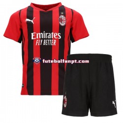 Camisola Principal AC Milan Época 2021/2022 Manga Curta ,Criança