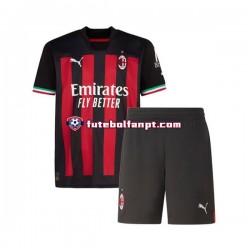 Camisola Principal AC Milan Época 2022/2023 Manga Curta ,Criança