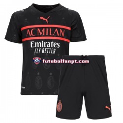 Camisola Alternativa (2ª) AC Milan Época 2021/2022 Manga Curta ,Criança