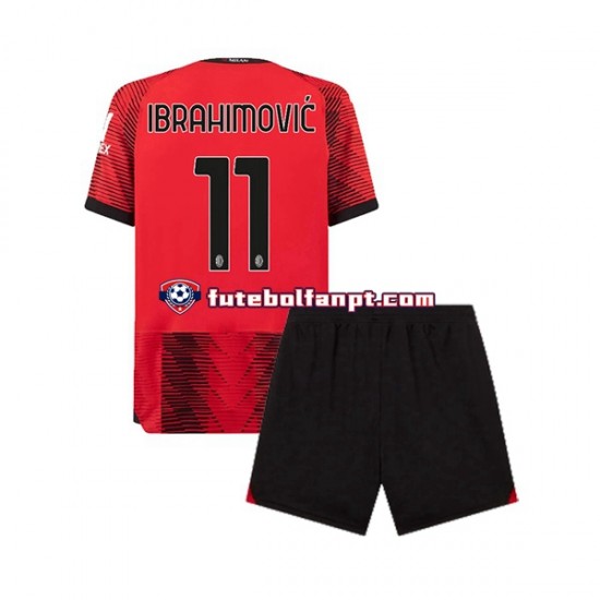 Camisola Principal AC Milan Ibrahimovic 11 Época 2023/2024 Manga Curta ,Criança