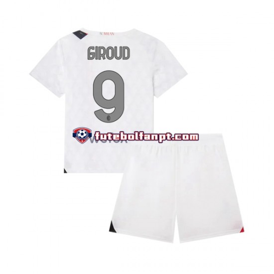 Camisola Alternativo AC Milan Olivier Giroud 9 Época 2023/2024 Manga Curta ,Criança