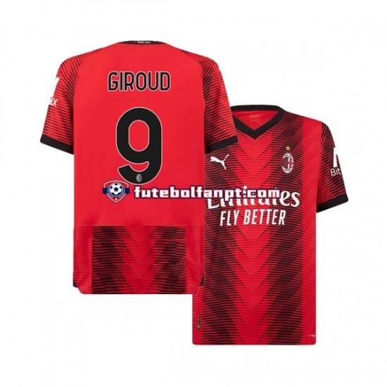 Camisola Principal AC Milan Olivier Giroud 9 Época 2023/2024 Manga Curta ,Homem