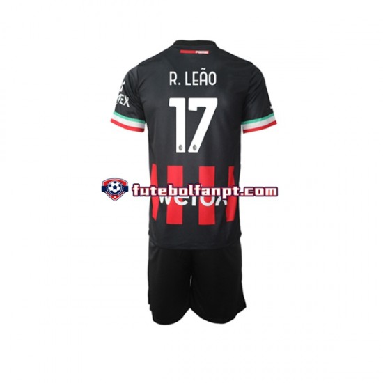 Camisola Principal AC Milan Rafael Leao 17 Época 2022/2023 Manga Curta ,Criança