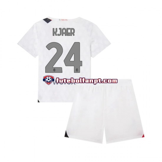 Camisola Alternativo AC Milan Simon Kjaer 24 Época 2023/2024 Manga Curta ,Criança